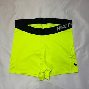 Nike Pro Volt Neon Yellow Shorts